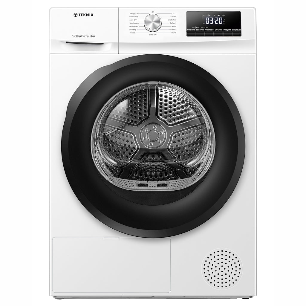 Teknix TKHP8HW 8kg Heat Pump Tumble Dryer - White