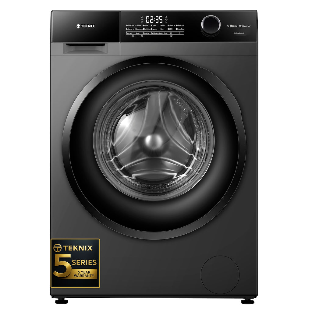 Teknix TK5W1214HS 5 Series 12kg Washing Machine with 1400rpm Spin - Graphite