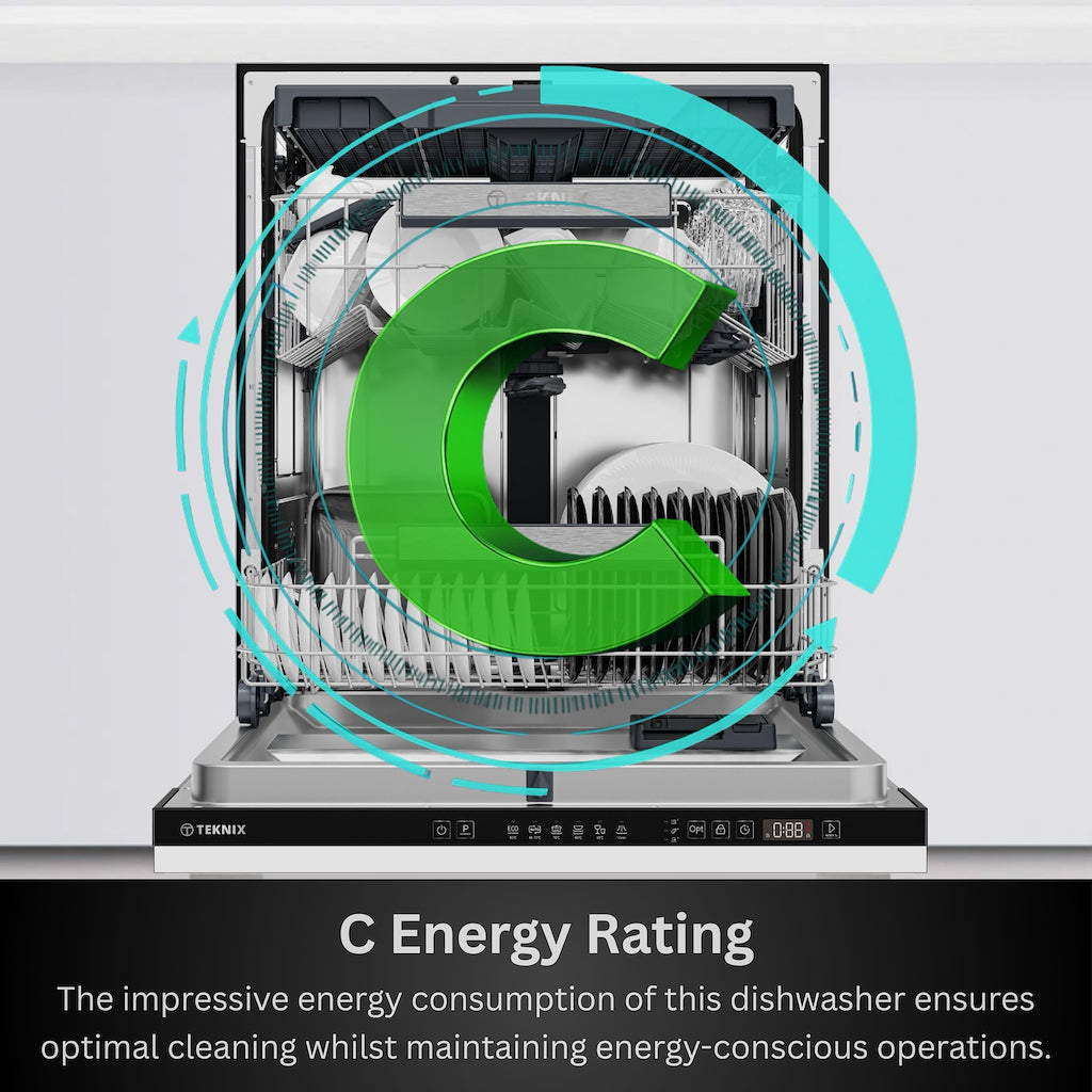 Teknix TX3BD608 3 Series Fully Integrated 60cm Dishwasher - 15 Place Settings - Energy Class C