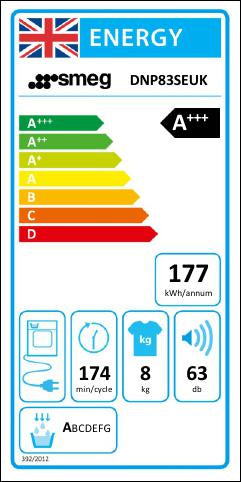 Smeg DNP83SEUK 60cm 8kg Heat Pump Condenser Tumble Dryer, White