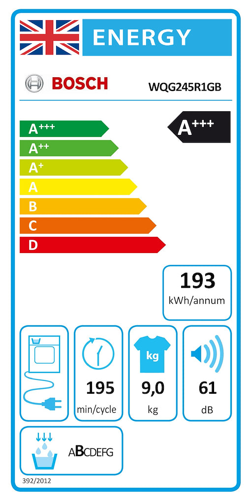 Bosch WQG245R1GB, Heat pump tumble dryer