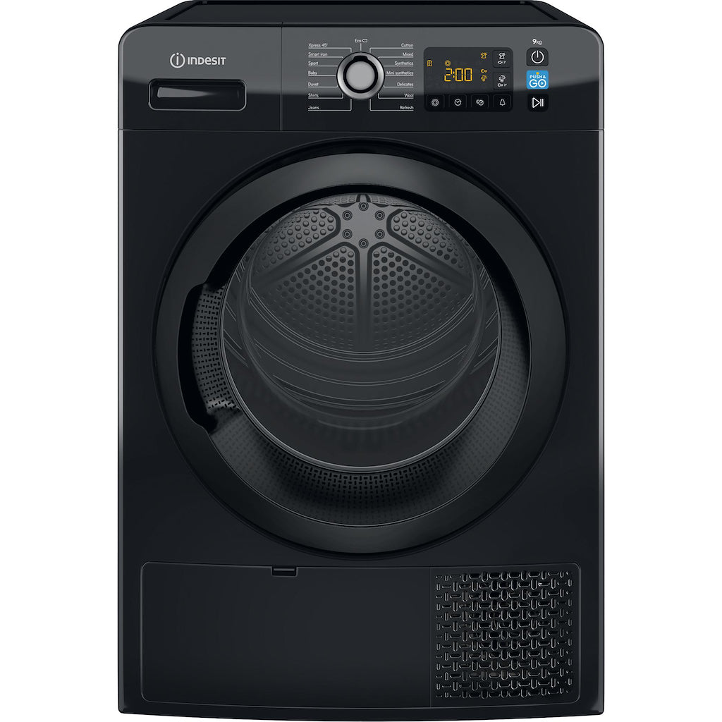 Indesit YT M11 92B X UK 9kg Freestanding Heat Pump Tumble Dryer - Black