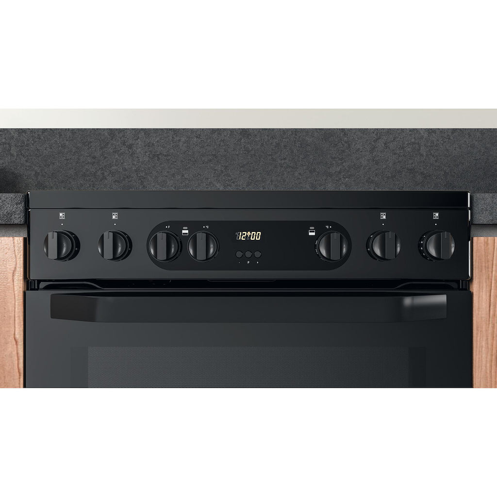 Hotpoint HDM67V9CMB/UK Electric Ceramic Double Cooker - Black