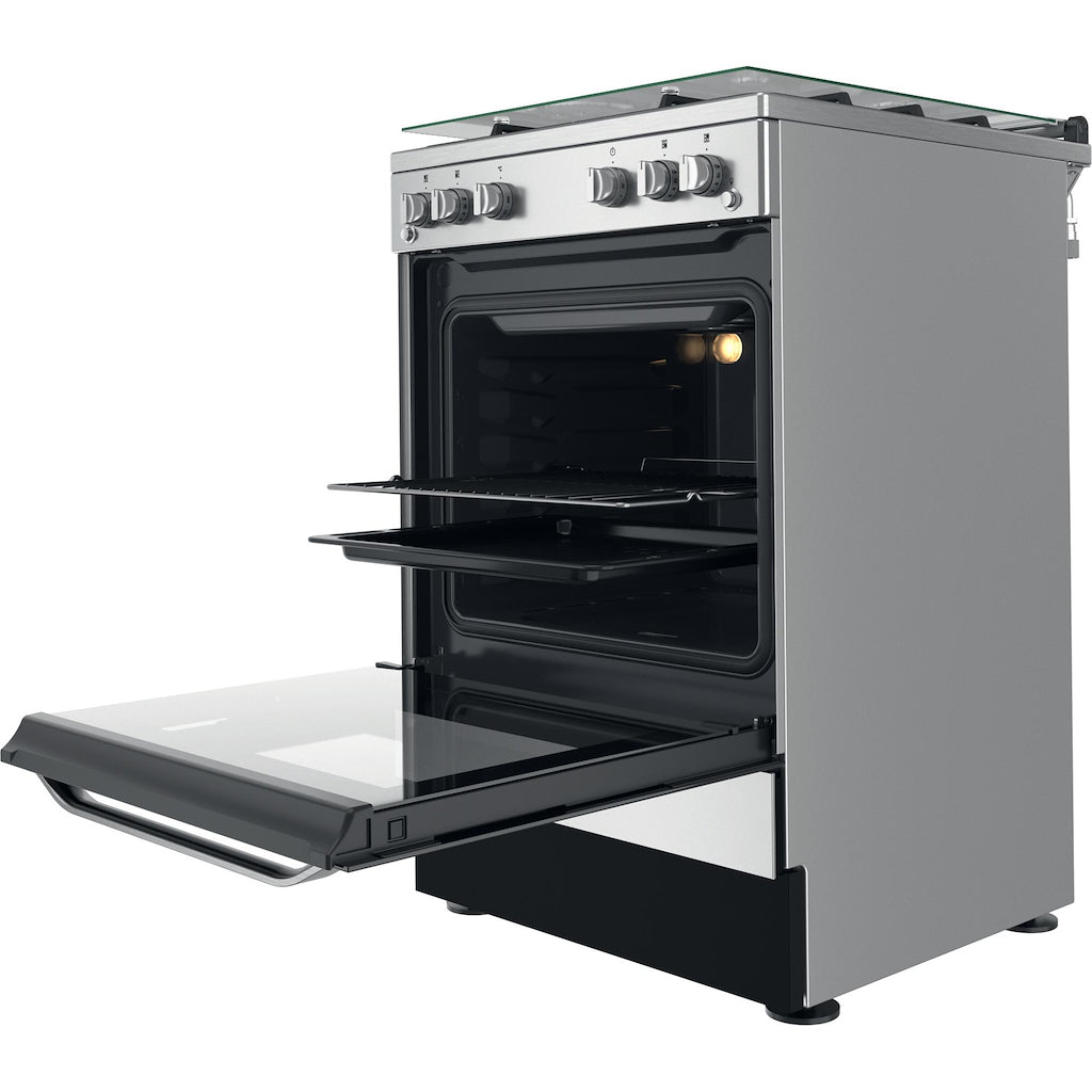 Hotpoint HS67G2PMX/UK Gas Single Cooker - Silver