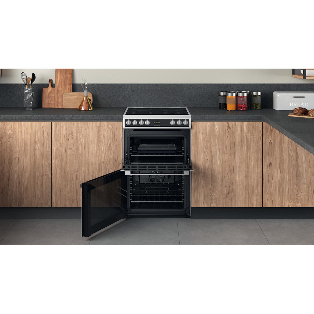 Hotpoint HDT67V9H2CX/UK Double 60cm Electric Cooker - Inox