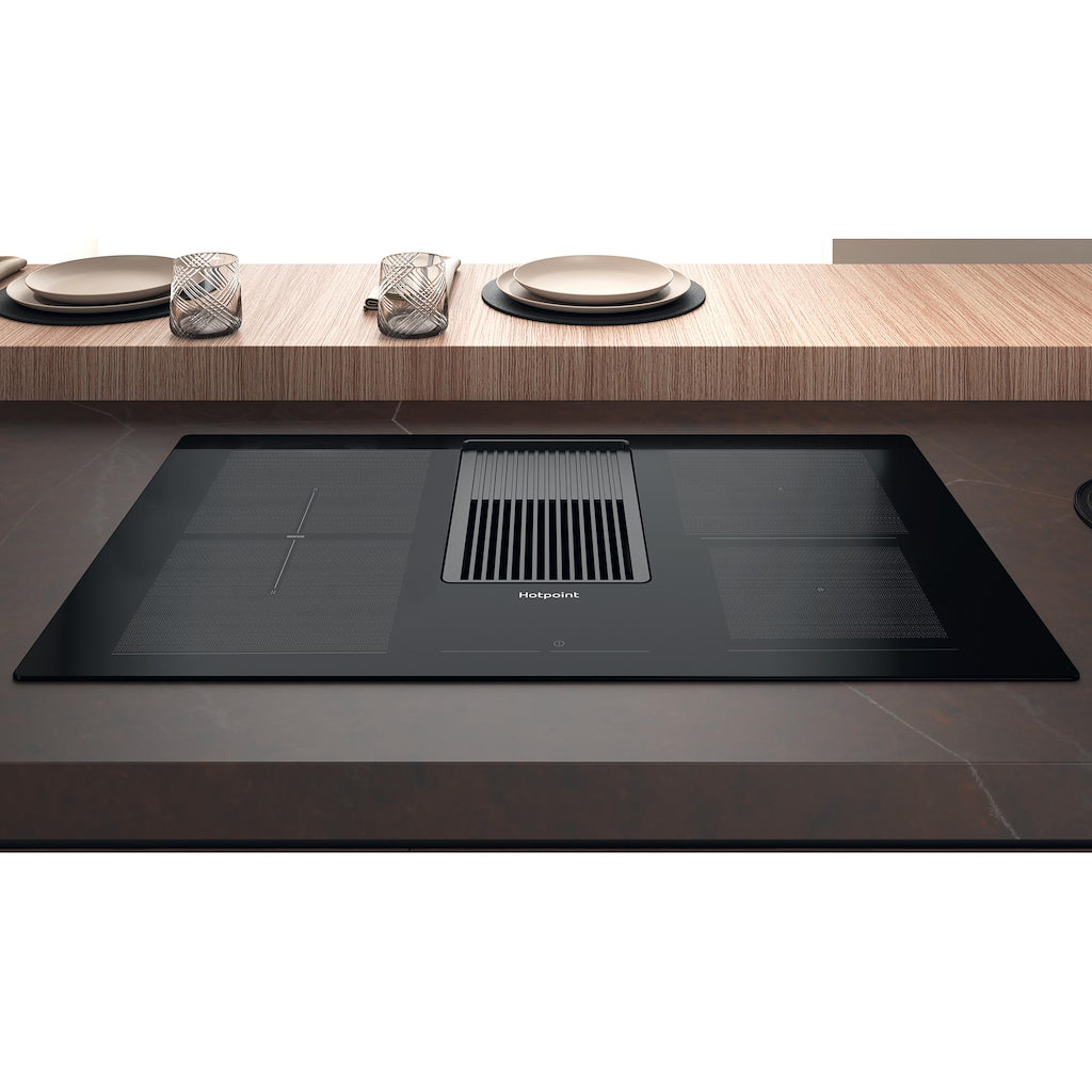 Hotpoint PVH92BK 90cm Vented Induction Hob with Downdraft