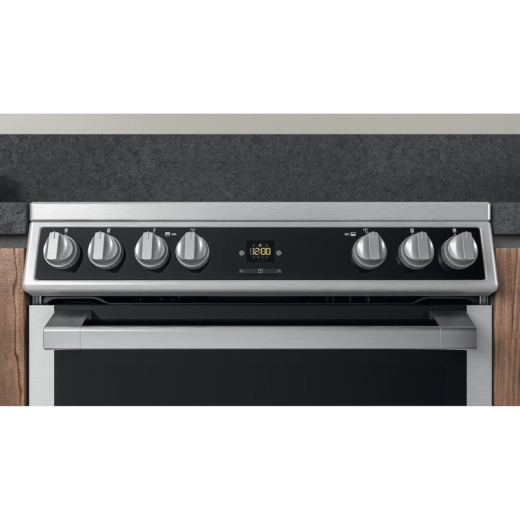 Hotpoint HDT67V9H2CX/UK Double 60cm Electric Cooker - Inox