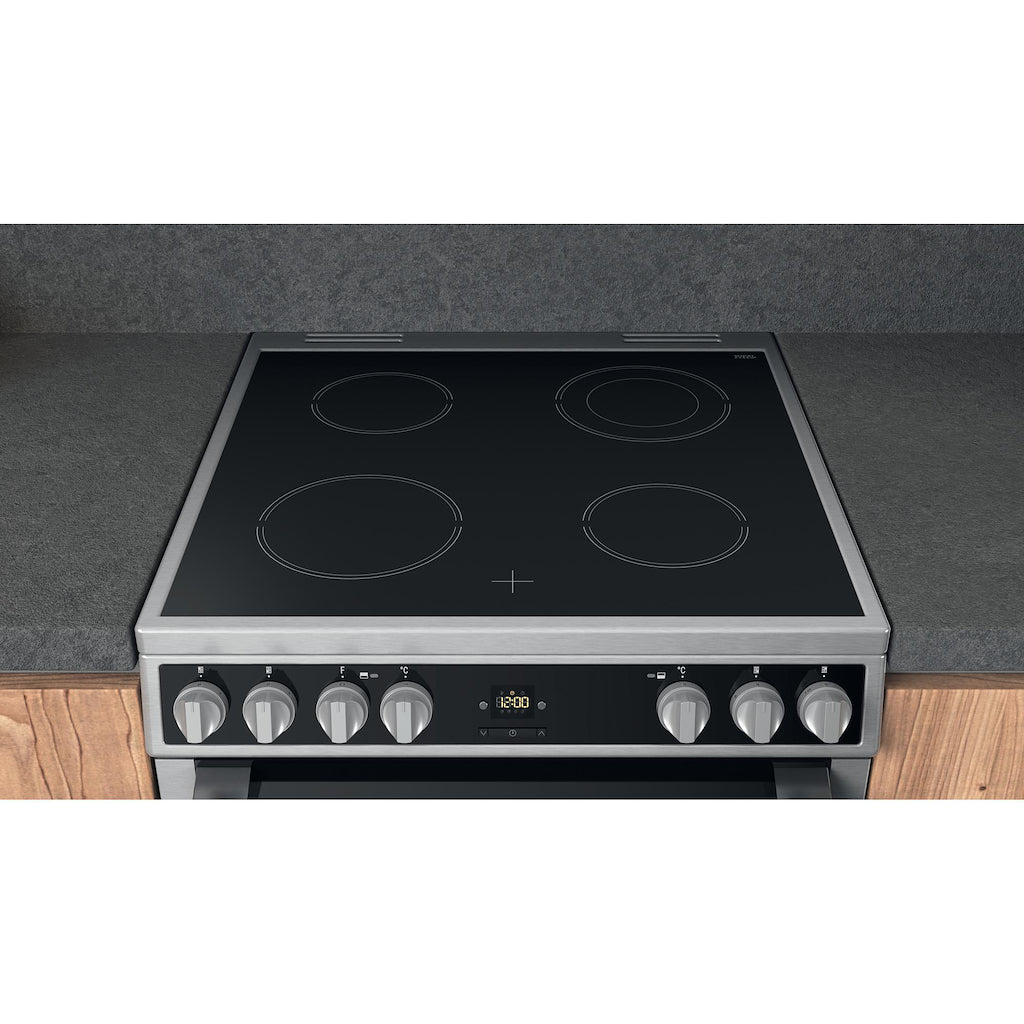 Hotpoint HDT67V9H2CX/UK Double 60cm Electric Cooker - Inox