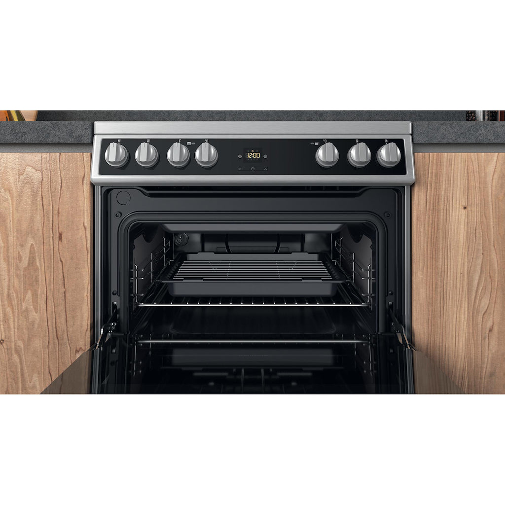 Hotpoint HDT67V9H2CX/UK Double 60cm Electric Cooker - Inox