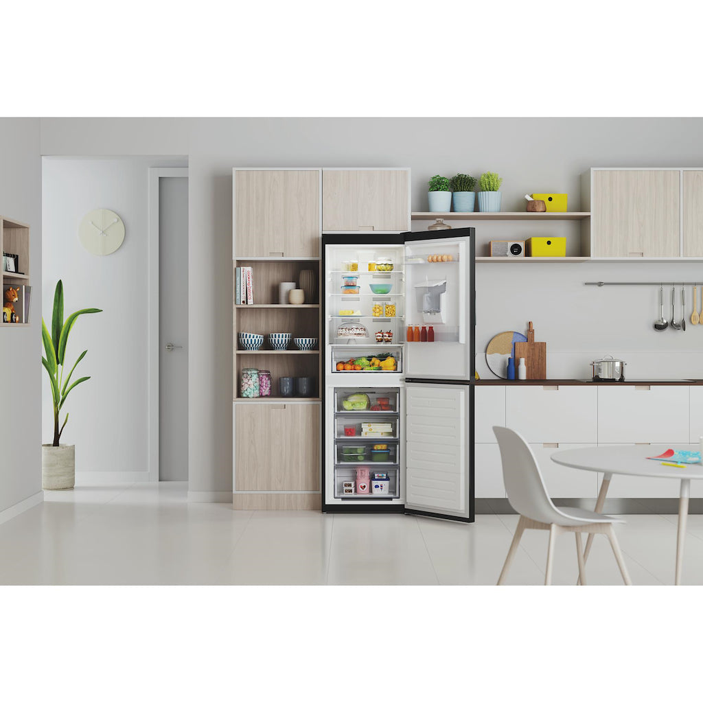 Indesit IBTNF 60182 B AQUA UK Freestanding Fridge Freezer - Black