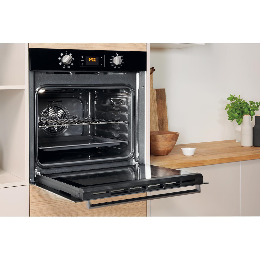 Indesit IFW 6340 BL UK Electric Single Built-In Oven - Black