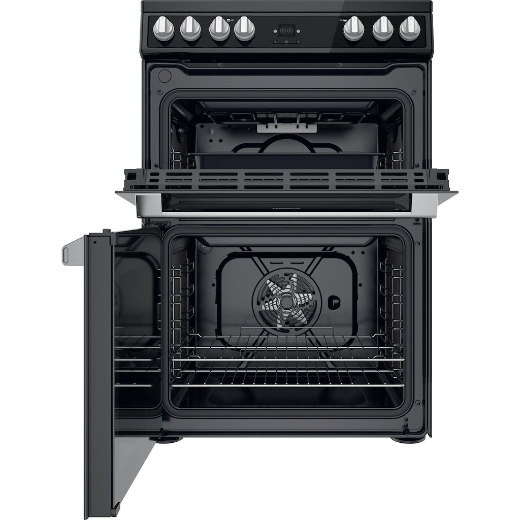 Hotpoint HDT67V9H2CB/UK Ceramic Double Cooker - Black