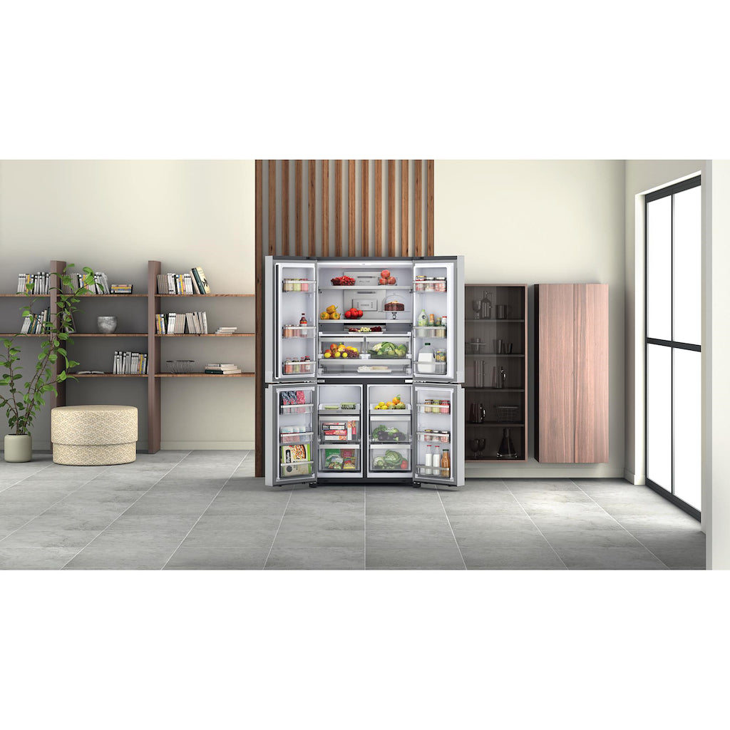 Hotpoint HQ9 M2L UK Active 4 Door Fridge Freezer - Stainless Steel