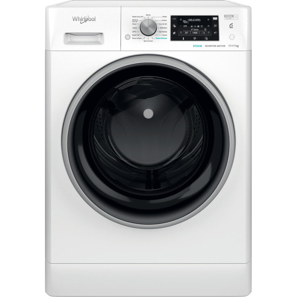 Whirlpool FFWDD 1174489 BSV UK Freestanding 11+7kg Washer Dryer