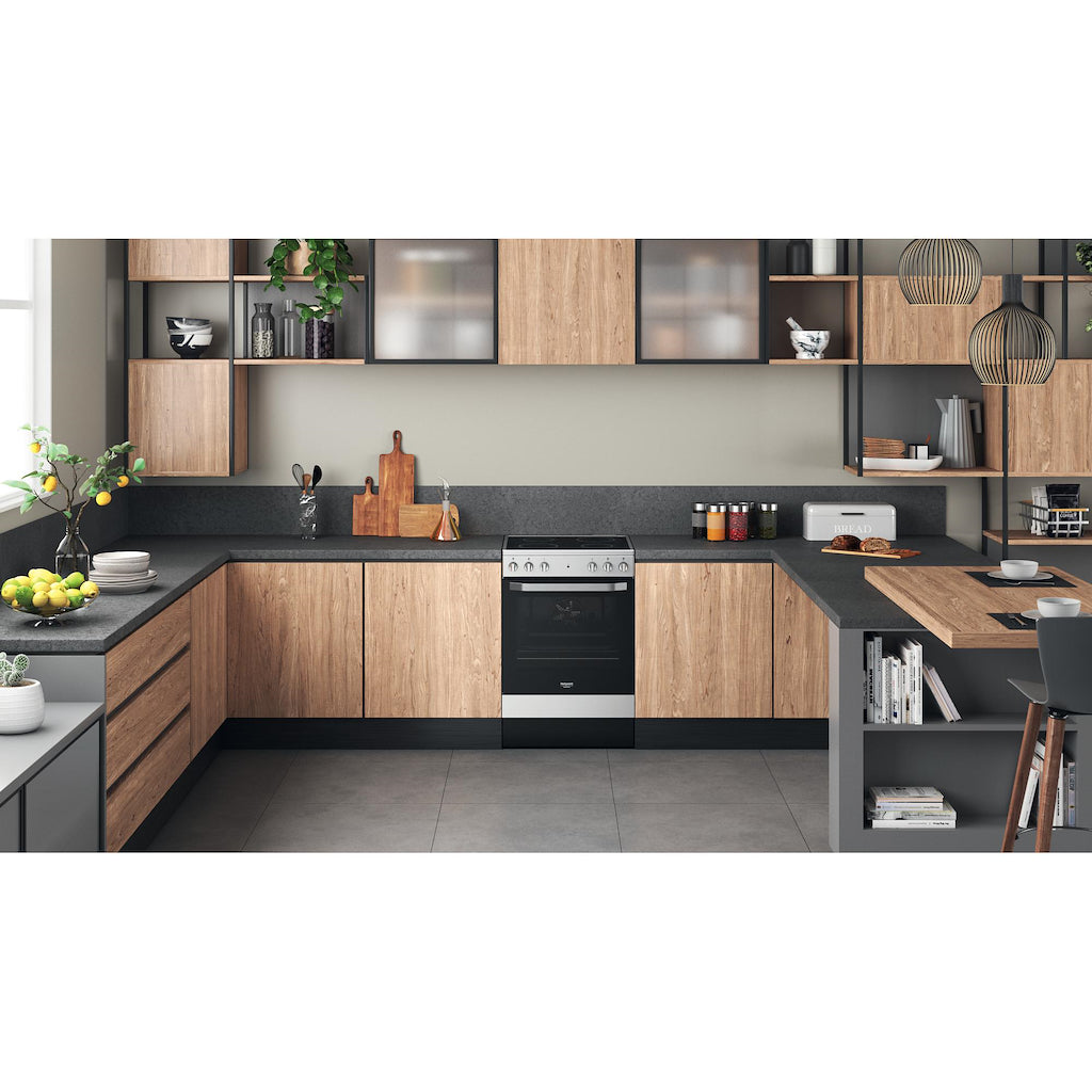Hotpoint HS67V5KHX Freestanding Electric Cooker - Inox
