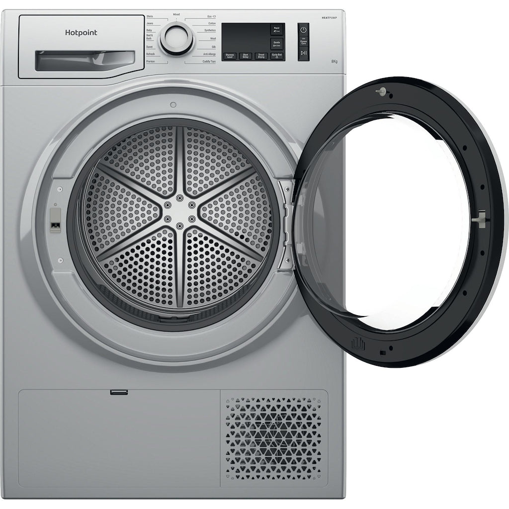 Hotpoint NT M11 82SSK UK Freestanding 8kg Heat Pump Tumble Dryer - Silver