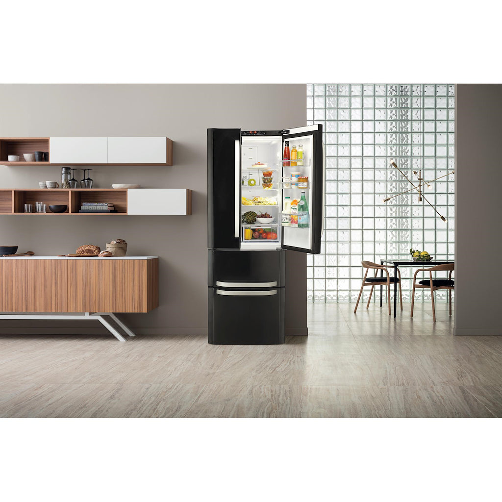Hotpoint FFU4D K 11 American Fridge Freezer - Black