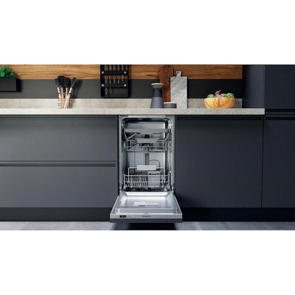 Hotpoint HI9C 3M19 C S UK Slimline Integrated Dishwasher - Silver