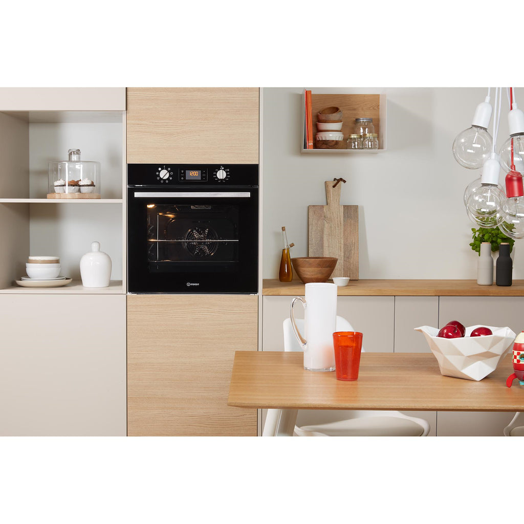 Indesit IFW 6340 BL UK Electric Single Built-In Oven - Black