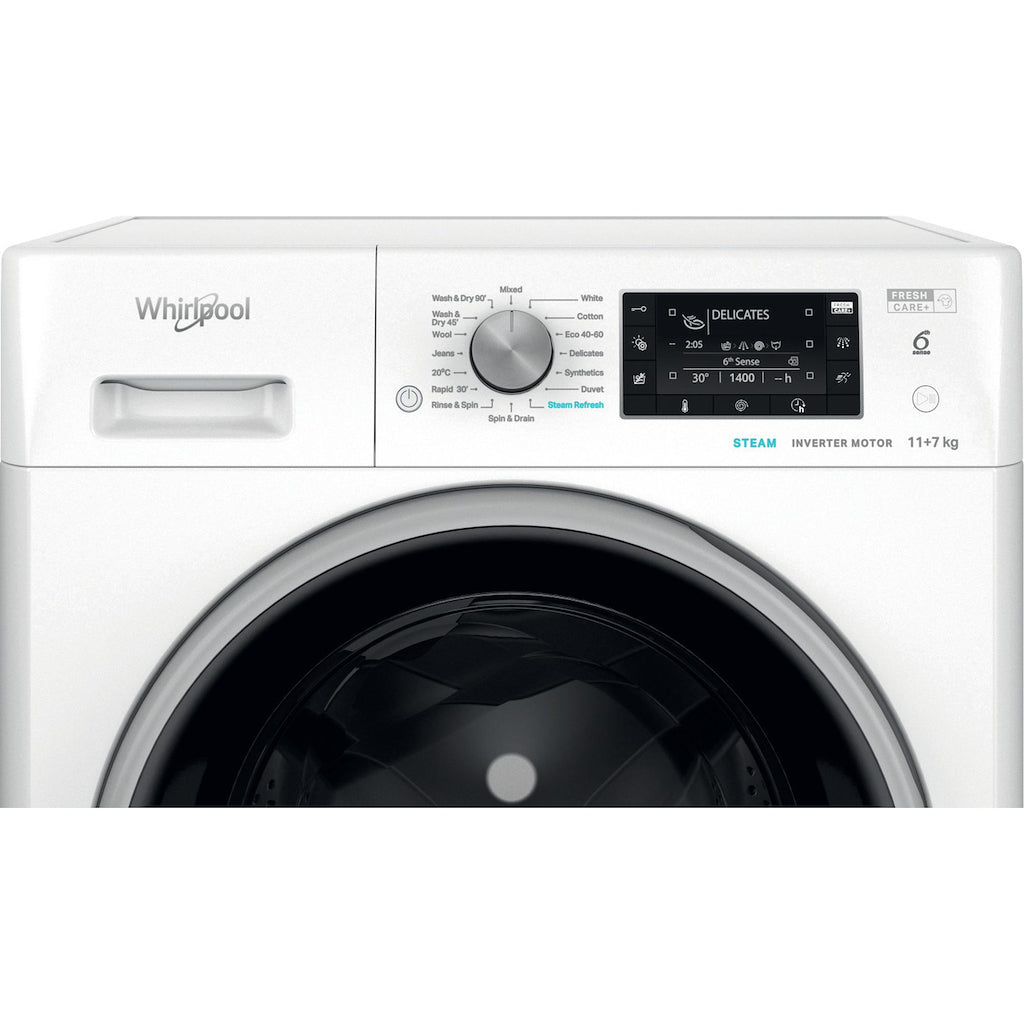 Whirlpool FFWDD 1174489 BSV UK Freestanding 11+7kg Washer Dryer