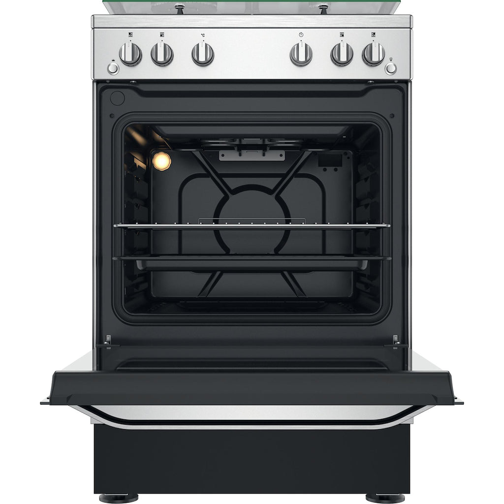 Hotpoint HS67G2PMX/UK Gas Single Cooker - Silver