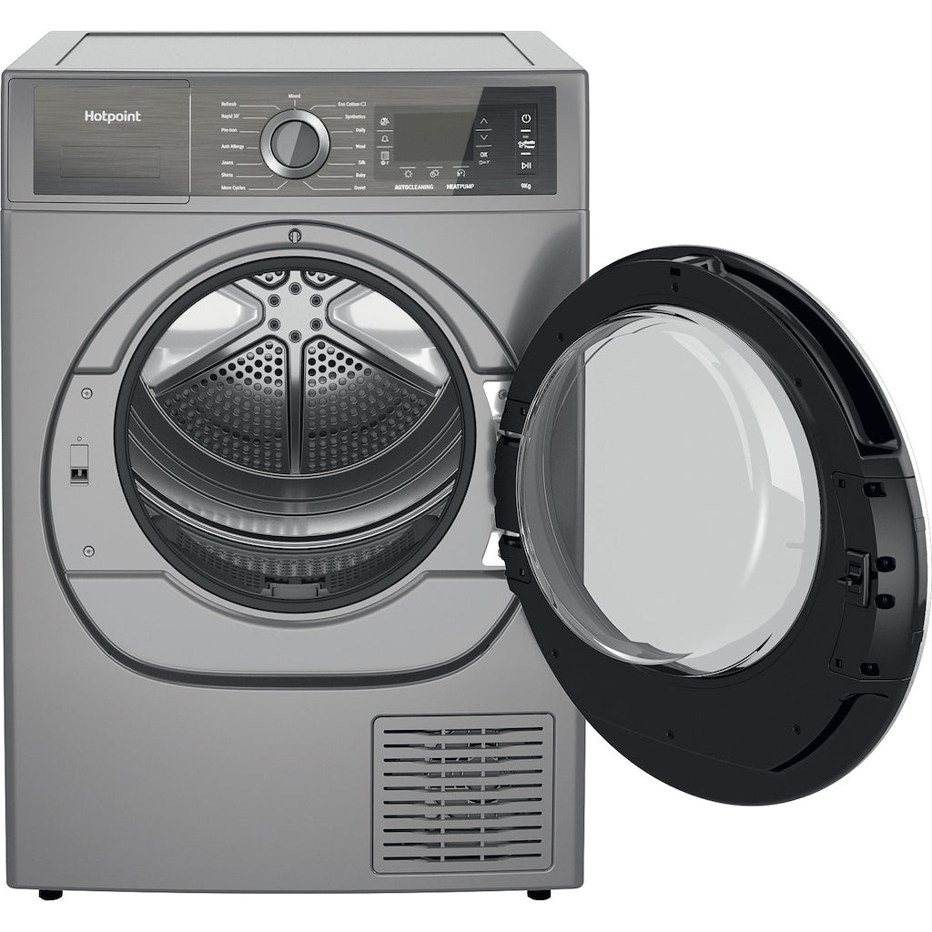 Hotpoint H8 D94SB UK Freestanding 9kg Heat Pump Tumble Dryer - Silver