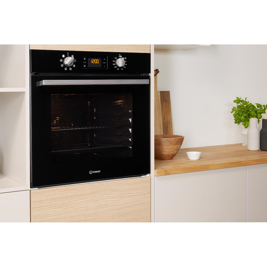 Indesit IFW 6340 BL UK Electric Single Built-In Oven - Black