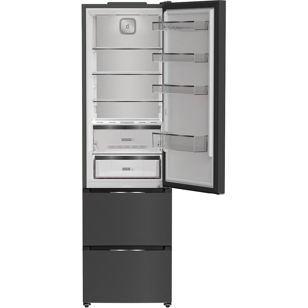Whirlpool WHKF 6352 XBR5UK Dual No Frost 3 Door Fridge Freezer with 6th Sense - Dark Inox