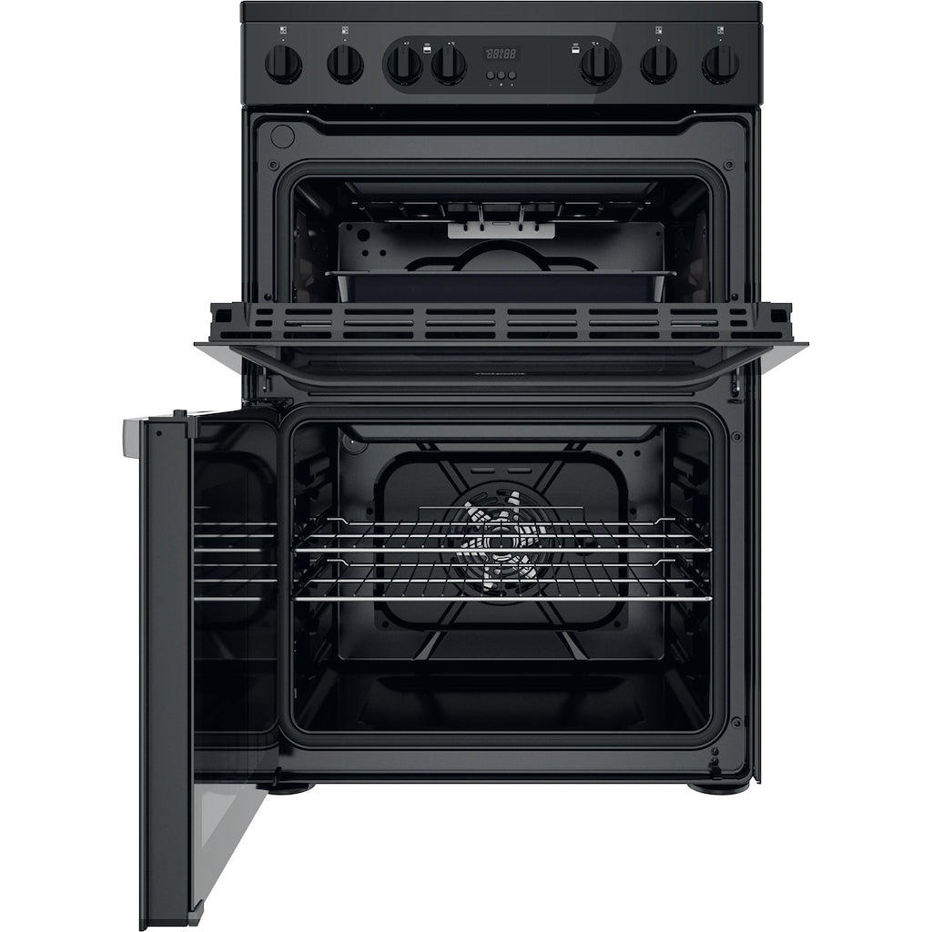 Hotpoint HDM67V9CMB/UK Electric Ceramic Double Cooker - Black