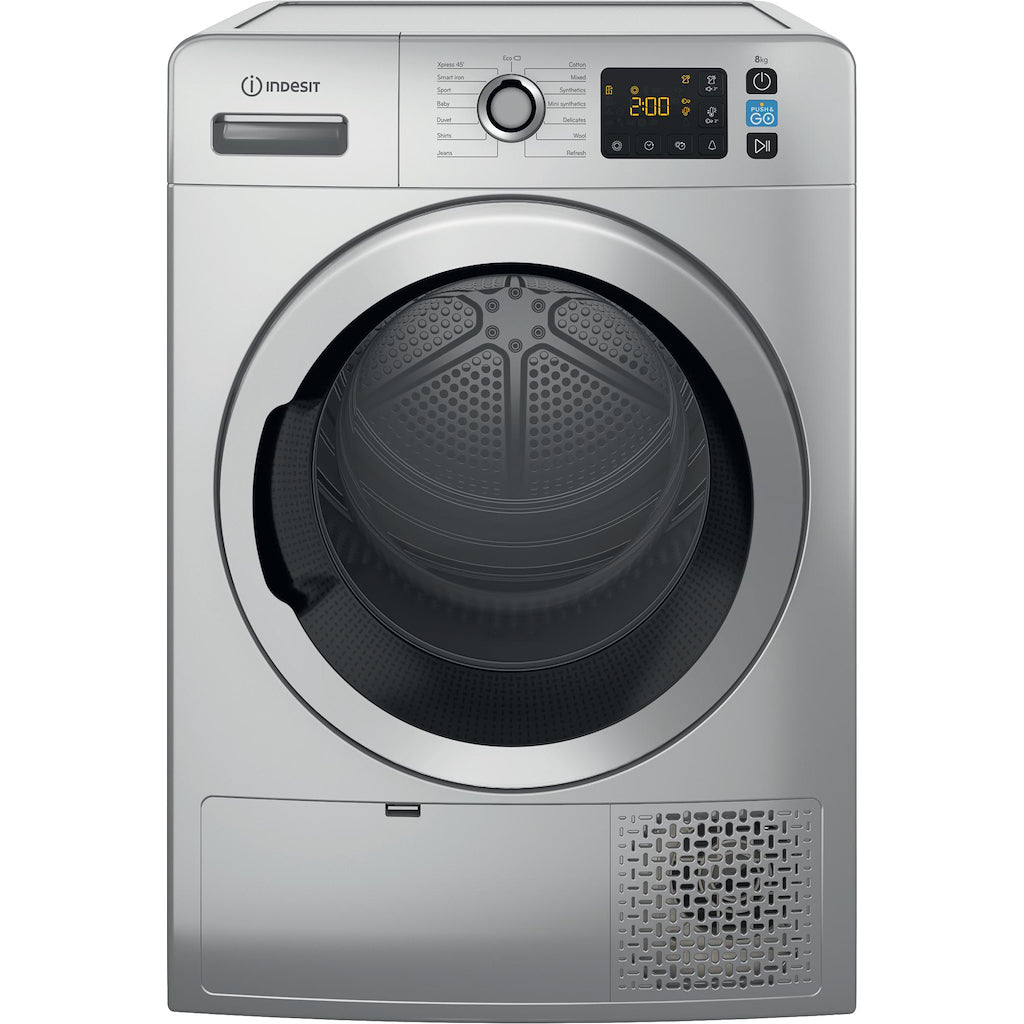 Indesit YT M11 82SS X UK 8kg Freestanding Heat Pump Tumble Dryer - Silver