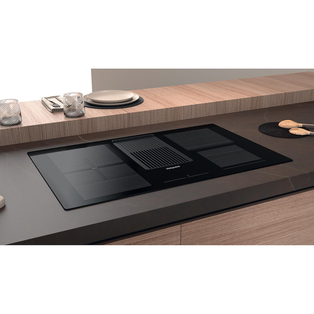 Hotpoint PVH92BK 90cm Vented Induction Hob with Downdraft