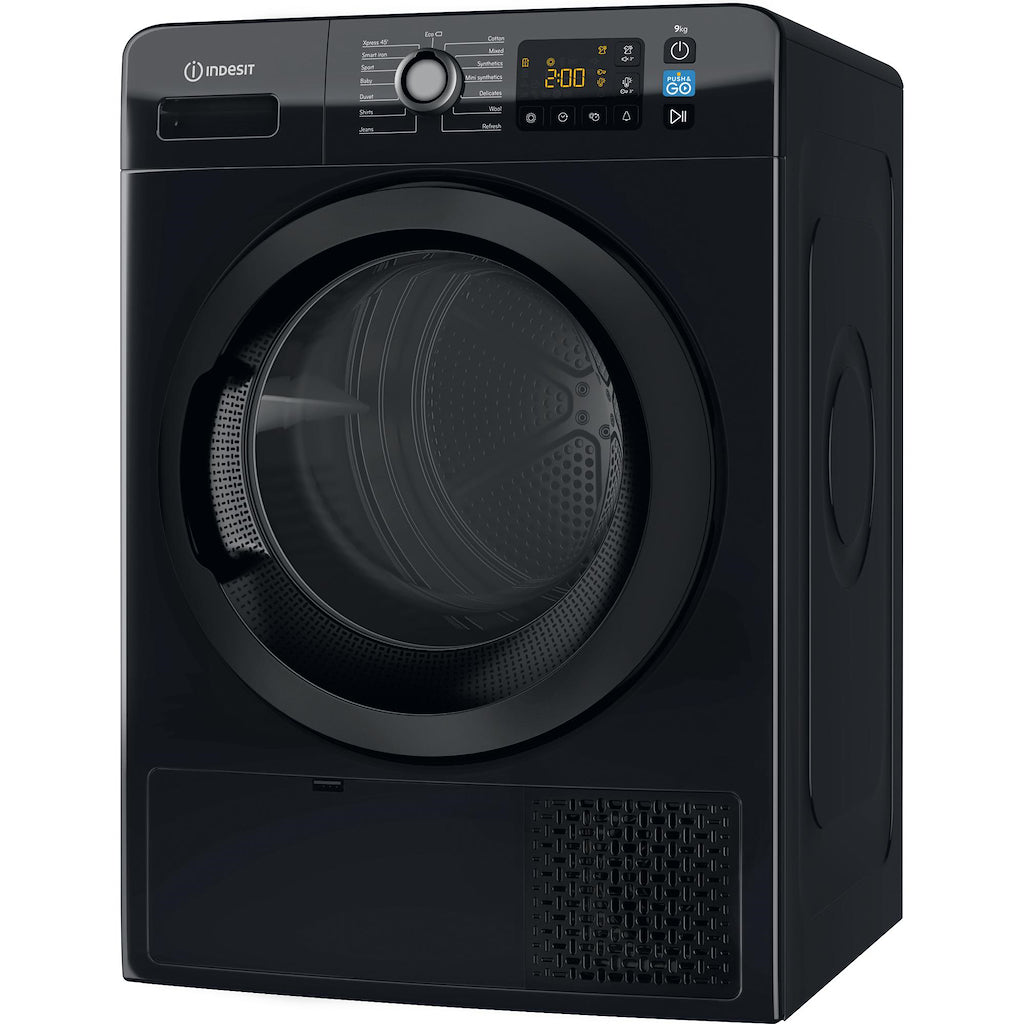 Indesit YT M11 92B X UK 9kg Freestanding Heat Pump Tumble Dryer - Black