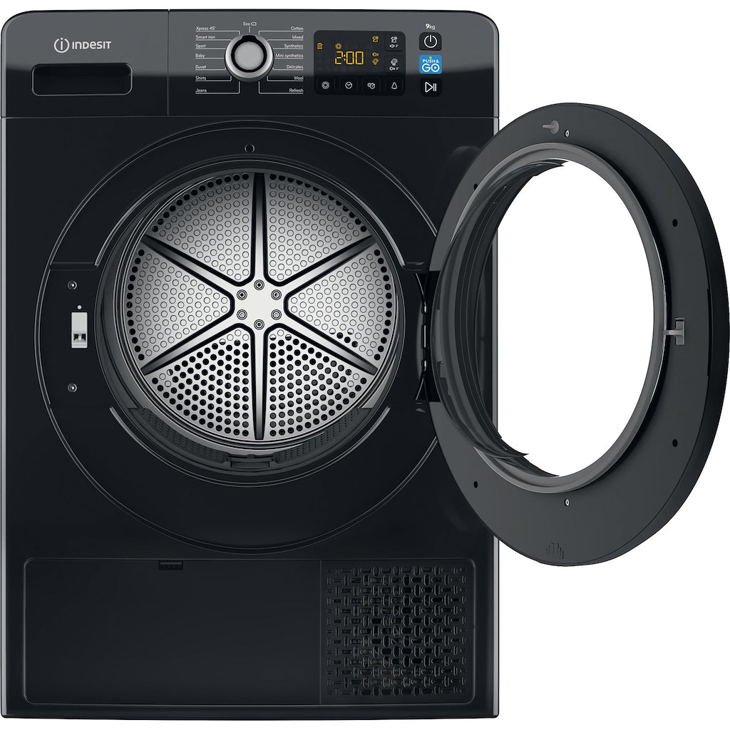 Indesit YT M11 92B X UK 9kg Freestanding Heat Pump Tumble Dryer - Black