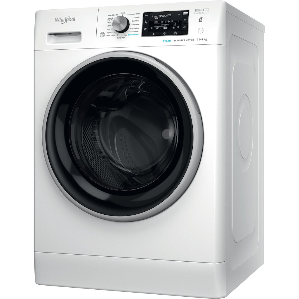 Whirlpool FFWDD 1174489 BSV UK Freestanding 11+7kg Washer Dryer