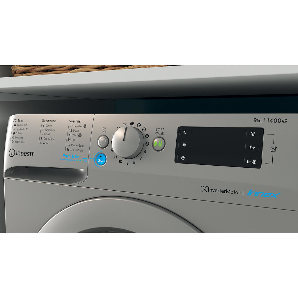 Indesit BWE91496XSUKN 9kg Washing Machine - Silver