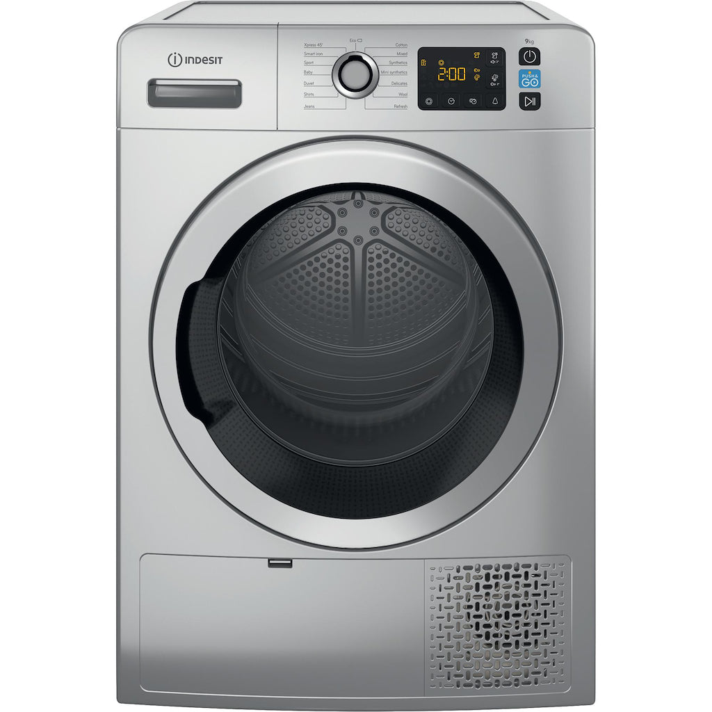 Indesit YT M11 92SS X UK 9kg Freestanding Heat Pump Tumble Dryer - Silver