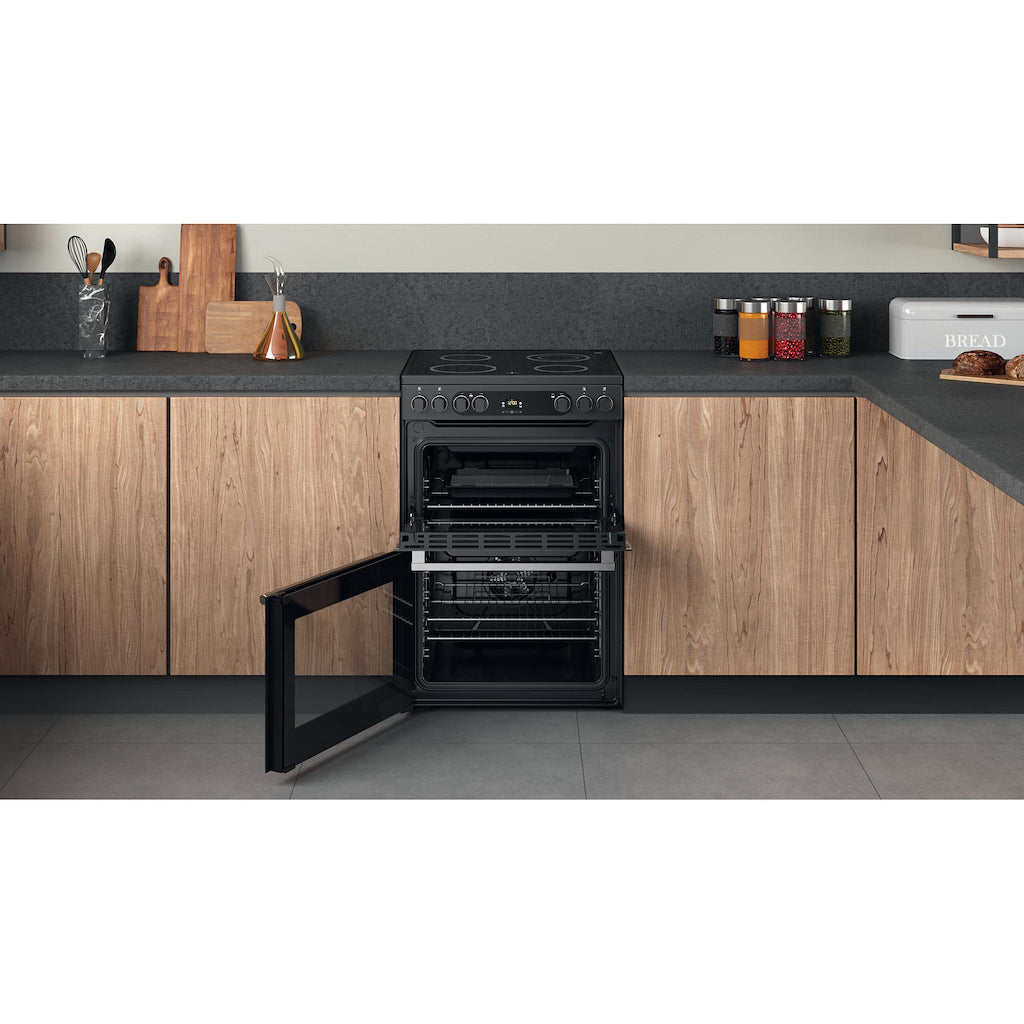 Hotpoint CD67V9H2CA/UK Electric Freestanding 60cm Double Cooker - Dark Grey