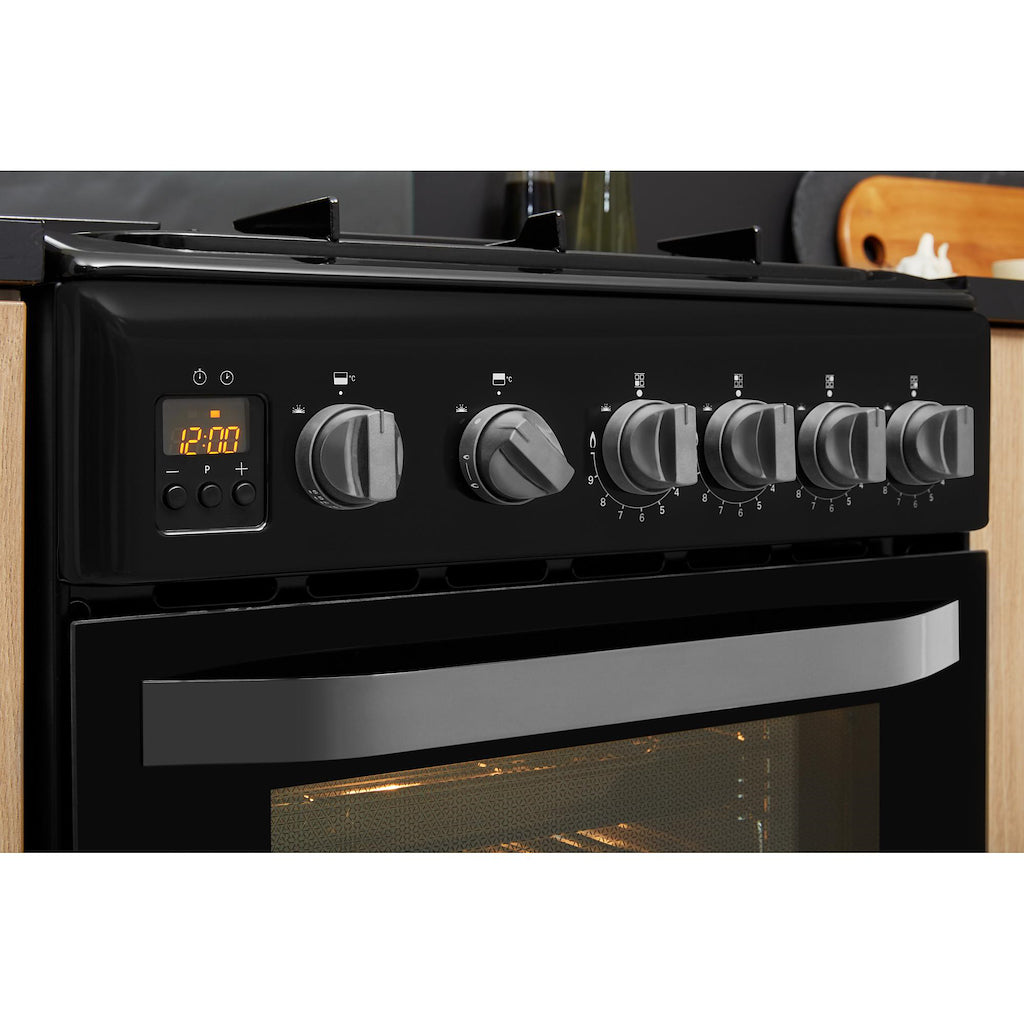 Hotpoint HD5G00CCBK/UK Gas Freestanding 50cm Double Cooker - Black