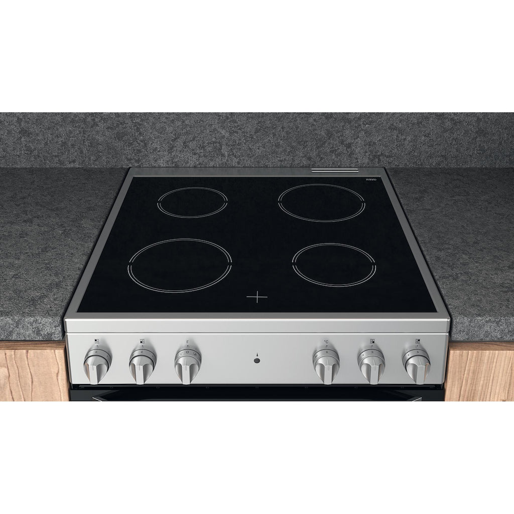 Hotpoint HS67V5KHX Freestanding Electric Cooker - Inox