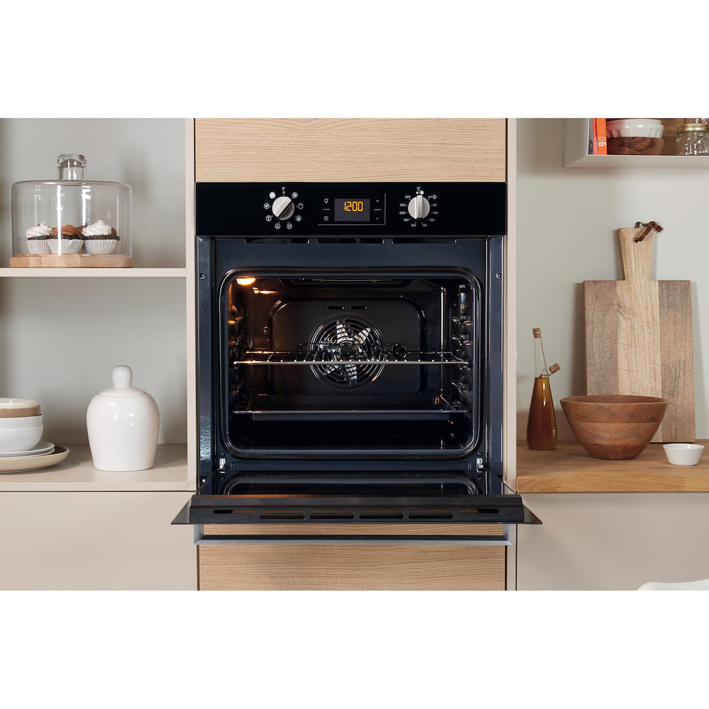Indesit IFW 6340 BL UK Electric Single Built-In Oven - Black