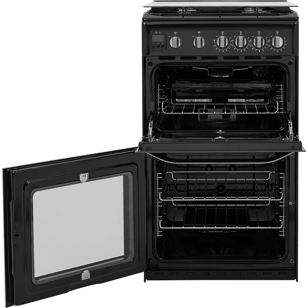 Hotpoint HD5G00CCBK/UK Gas Freestanding 50cm Double Cooker - Black