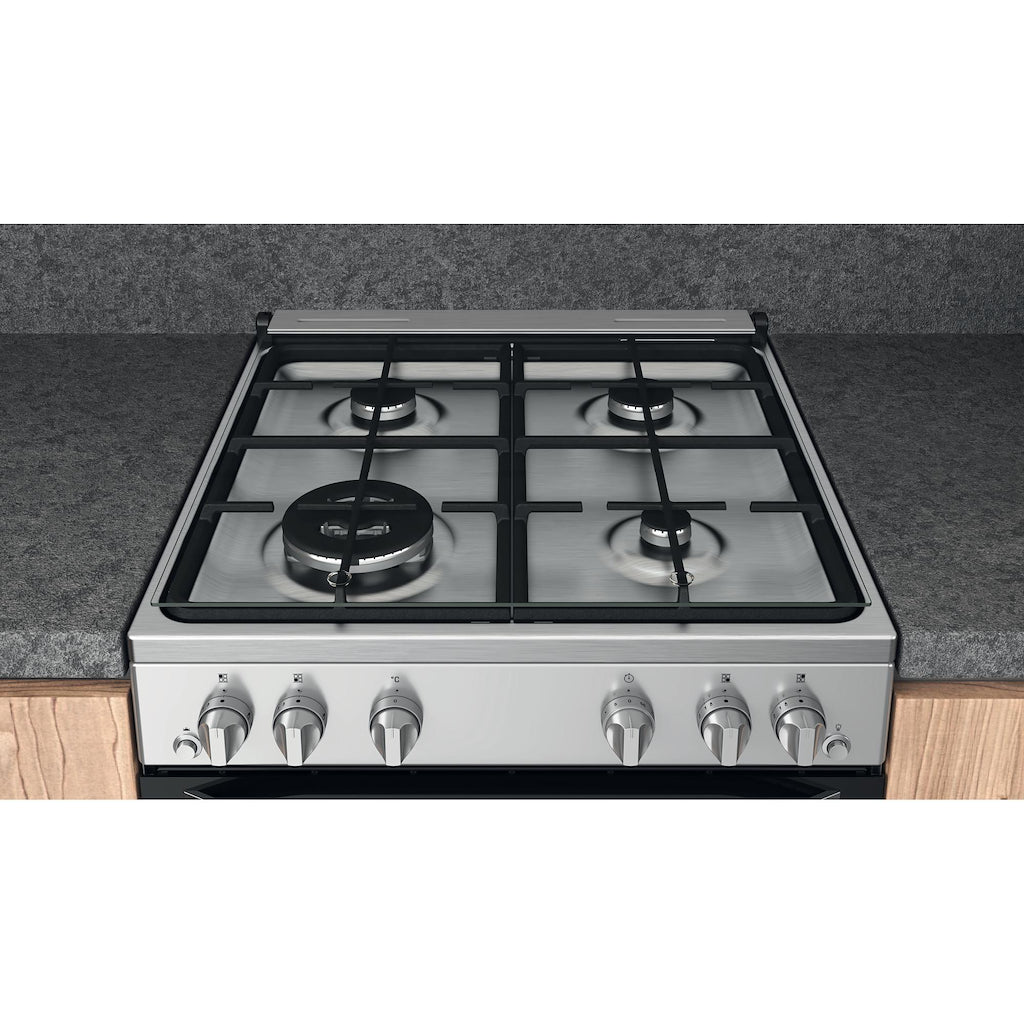 Hotpoint HS67G2PMX/UK Gas Single Cooker - Silver