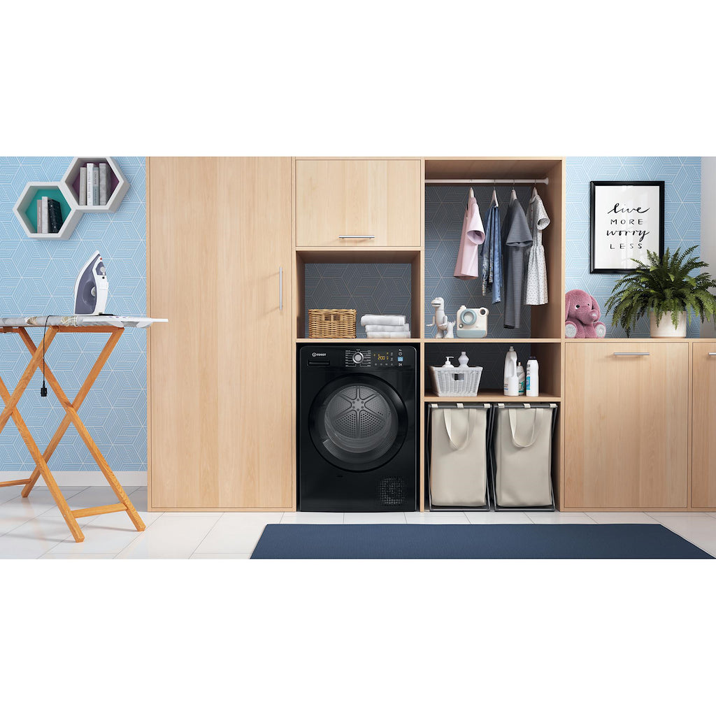 Indesit YT M11 92B X UK 9kg Freestanding Heat Pump Tumble Dryer - Black