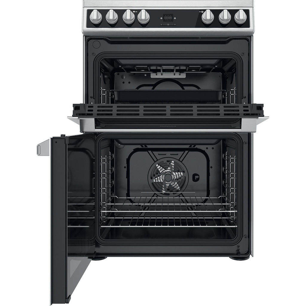 Hotpoint HDT67V9H2CX/UK Double 60cm Electric Cooker - Inox
