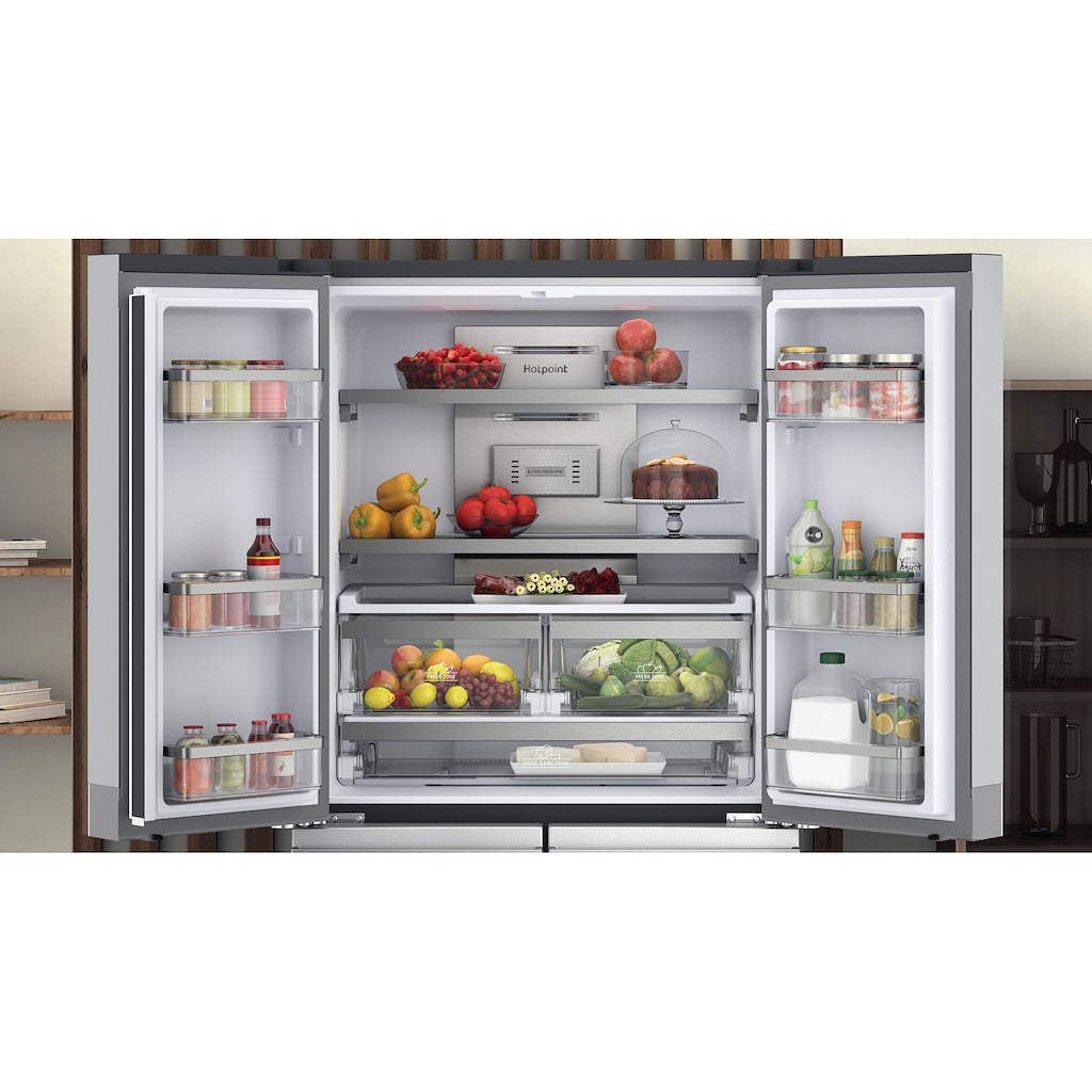 Hotpoint HQ9 M2L UK Active 4 Door Fridge Freezer - Stainless Steel