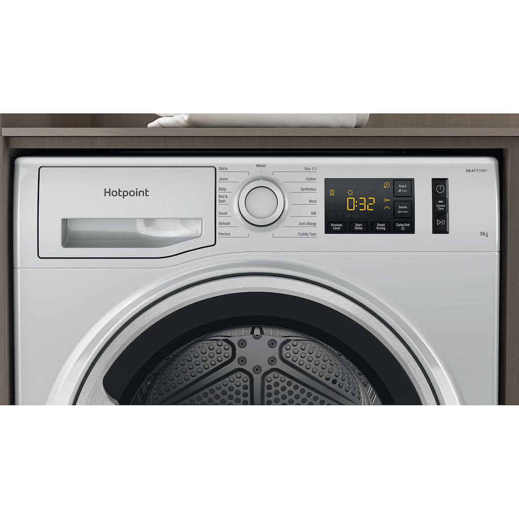 Hotpoint NT M11 92SSK UK Freestanding 9kg Heat Pump Tumble Dryer - Silver