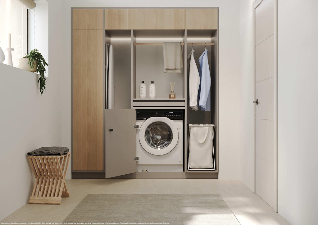 Haier BHA6S69M6D9J-80 9/6kg Integrated Washing Machine with A-30% Energy Rating  - White with Black Bezel