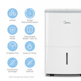 Midea MDDF2-16DEN7-UK 16L Dehumidifier - White