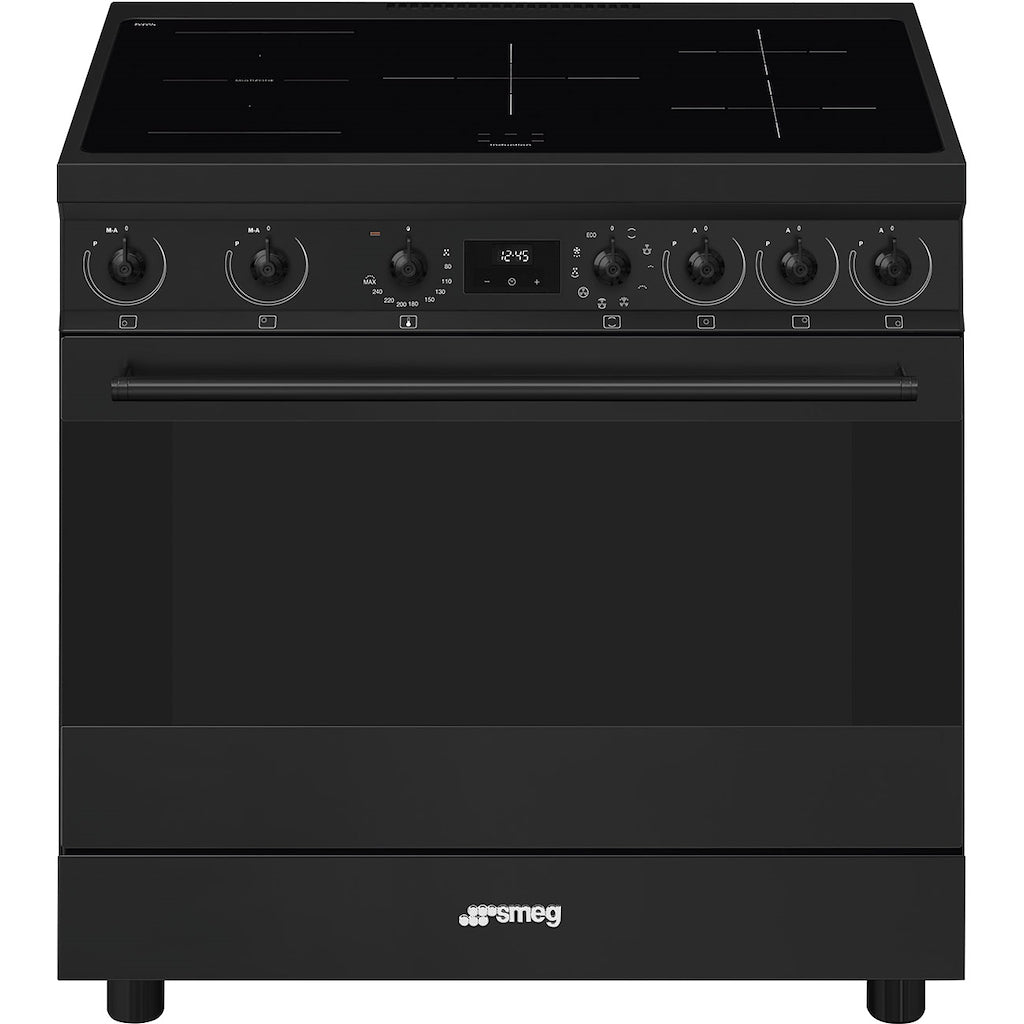 Smeg C9IMN2 90cm Single Cavity Range Cooker with Induction Hob, Black