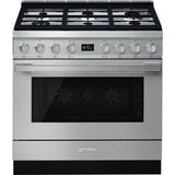 Smeg CPF9GPX 90cm Portofino Dual Fuel Range Cooker, Stainless Steel